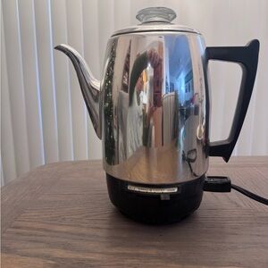 Sleek Silver Electric Coffee Percolator